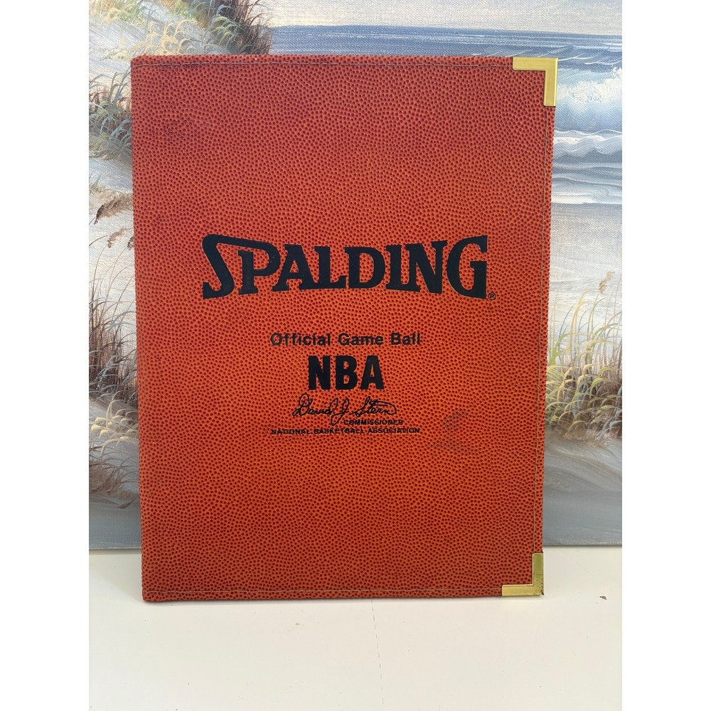 Vintage Spalding NBA Official Game Ball Basketball Texture Portfolio Folder